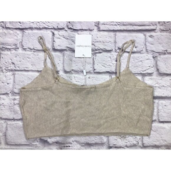 NWT Favorite Daughter Cashmere Blend Spaghetti Strap Bralette Beige Size Medium - Picture 2 of 5